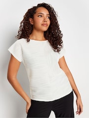 M&Co White Textured Short Sleeve Top - Image 1 of 5