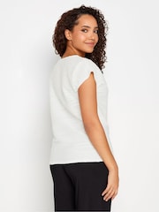 M&Co White Textured Short Sleeve Top - Image 3 of 5