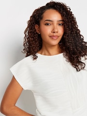 M&Co White Textured Short Sleeve Top - Image 4 of 5