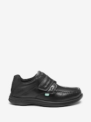 Kickers Black Youth Reasan Strap Leather School Shoes - Image 1 of 4