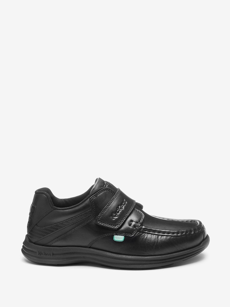 Kickers Black Youth Reasan Strap Leather School Shoes - Image 1 of 4 Kickers Black Youth Reasan Strap Leather School Shoes - Image 1 of 4