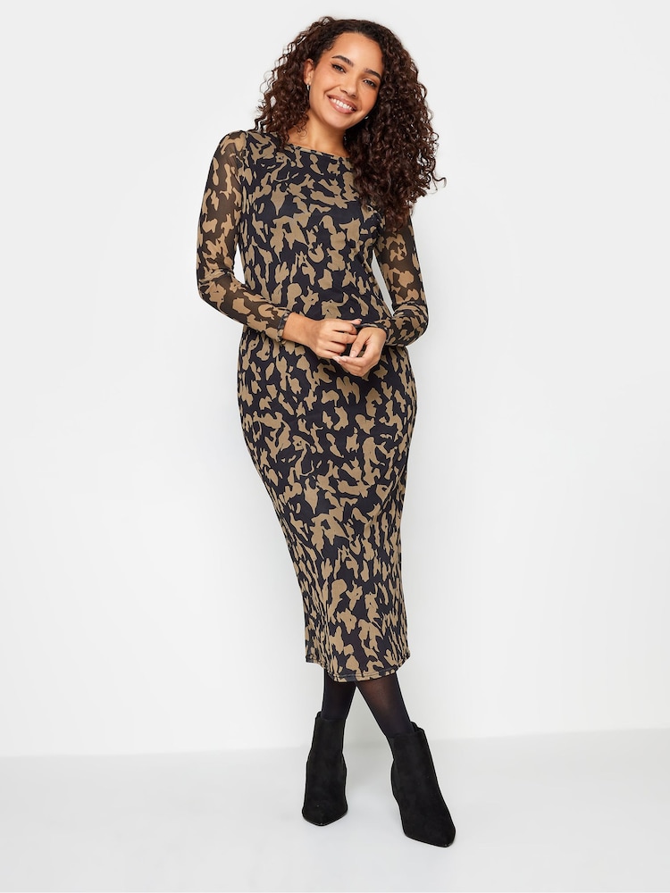 M&Co Black Long Sleeve Mesh Dress - Image 1 of 4