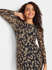 M&Co Black Long Sleeve Mesh Dress - Image 4 of 4