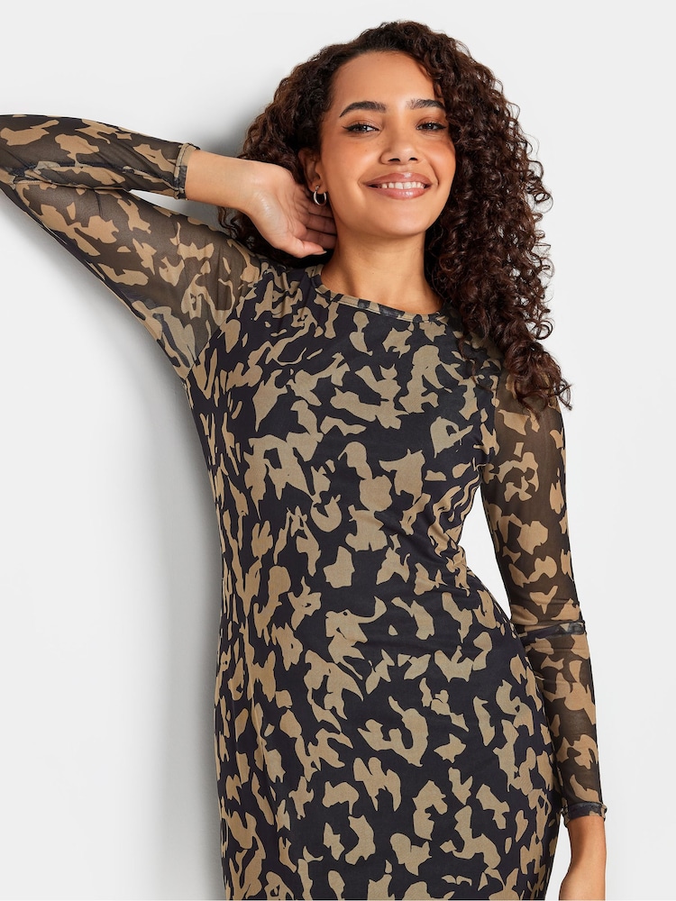 M&Co Black Long Sleeve Mesh Dress - Image 4 of 4