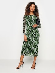 M&Co Green Long Sleeve Mesh Dress - Image 2 of 4