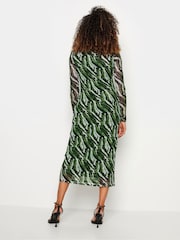 M&Co Green Long Sleeve Mesh Dress - Image 3 of 4