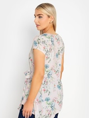 Pink - M&Co Short Sleeve Tie Waist Asymetric Top - Bild 2 von 4