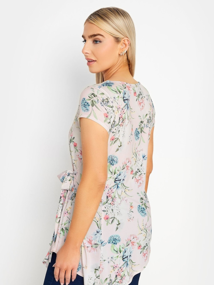 Pink - M&Co Short Sleeve Tie Waist Asymetric Top - Bild 2 von 4