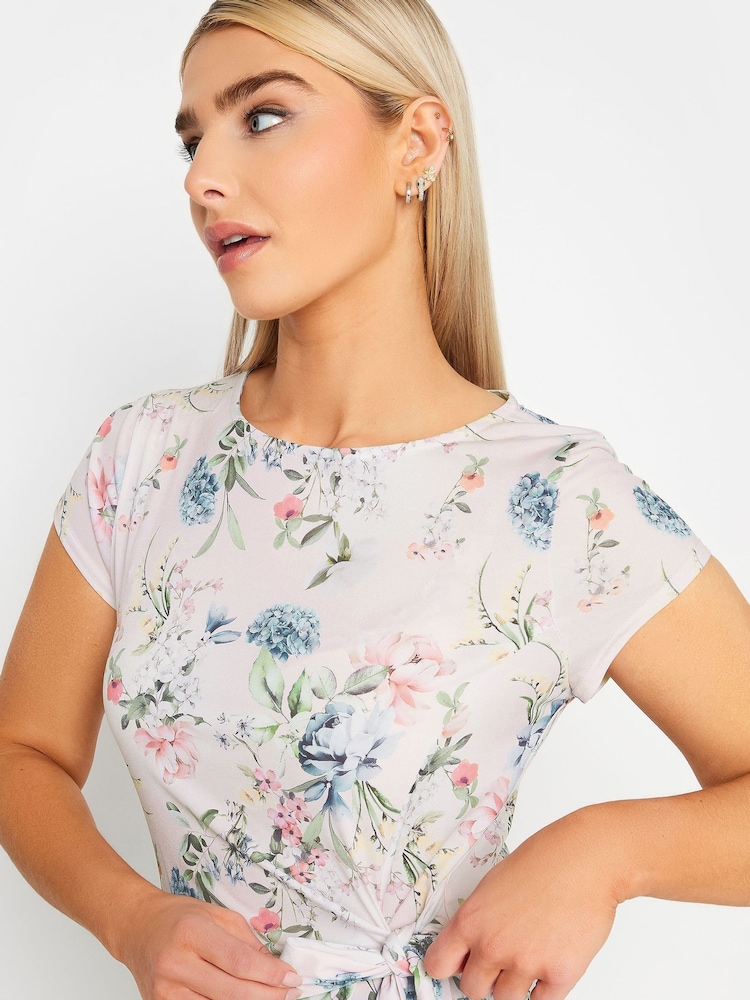 Pink - M&Co Short Sleeve Tie Waist Asymetric Top - Bild 4 von 4