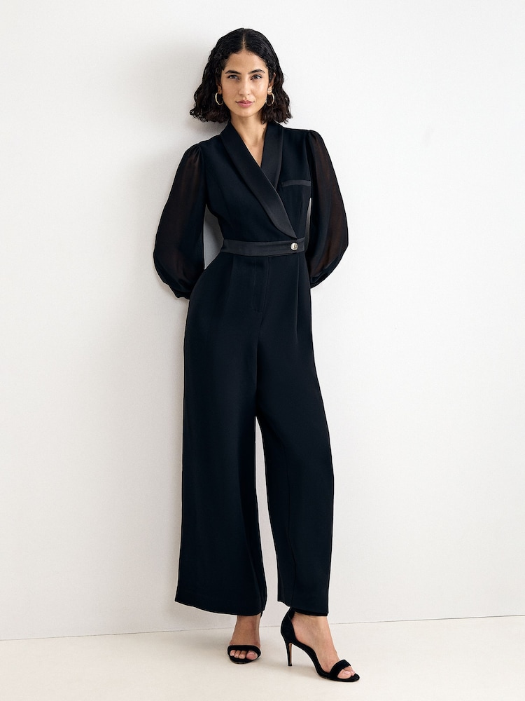Phase Eight Black Veronica Tux Jumpsuit - Image 1 of 7