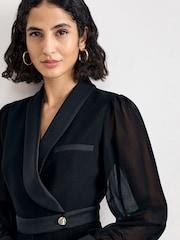 Phase Eight Black Veronica Tux Jumpsuit - Image 4 of 7