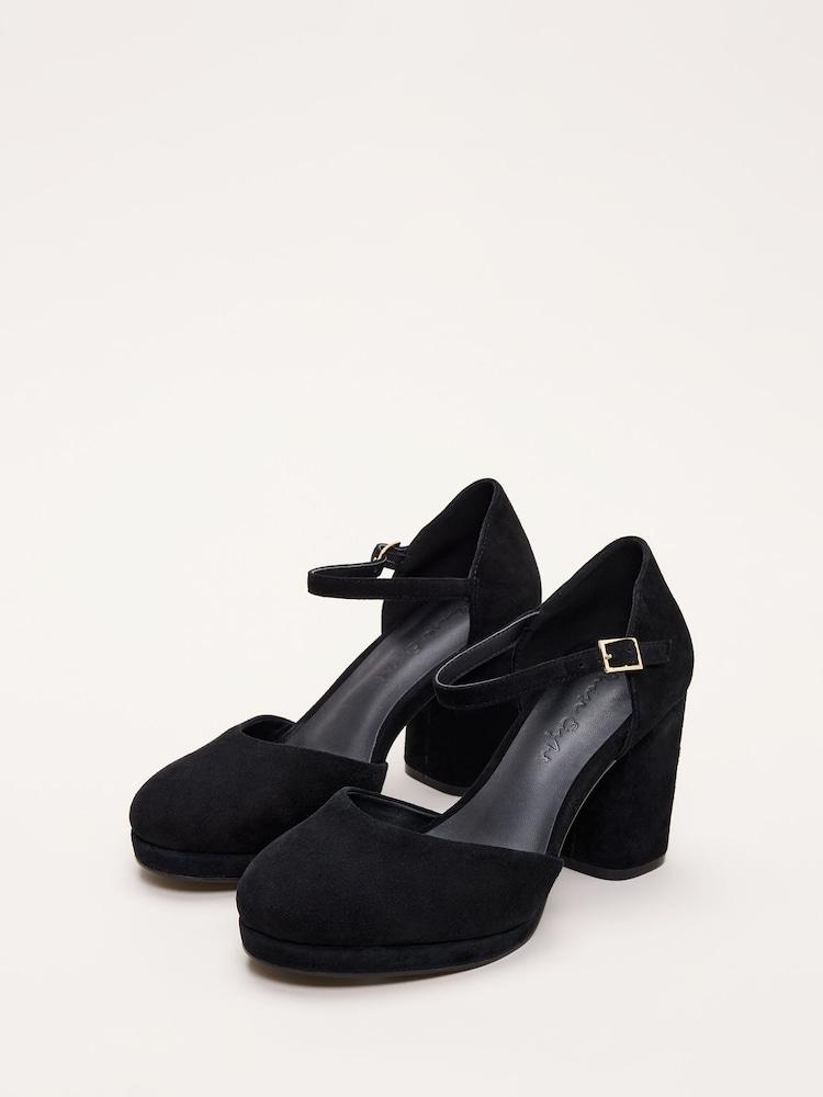 Phase Eight Black Suede Platform Shoes - Image 2 of 6