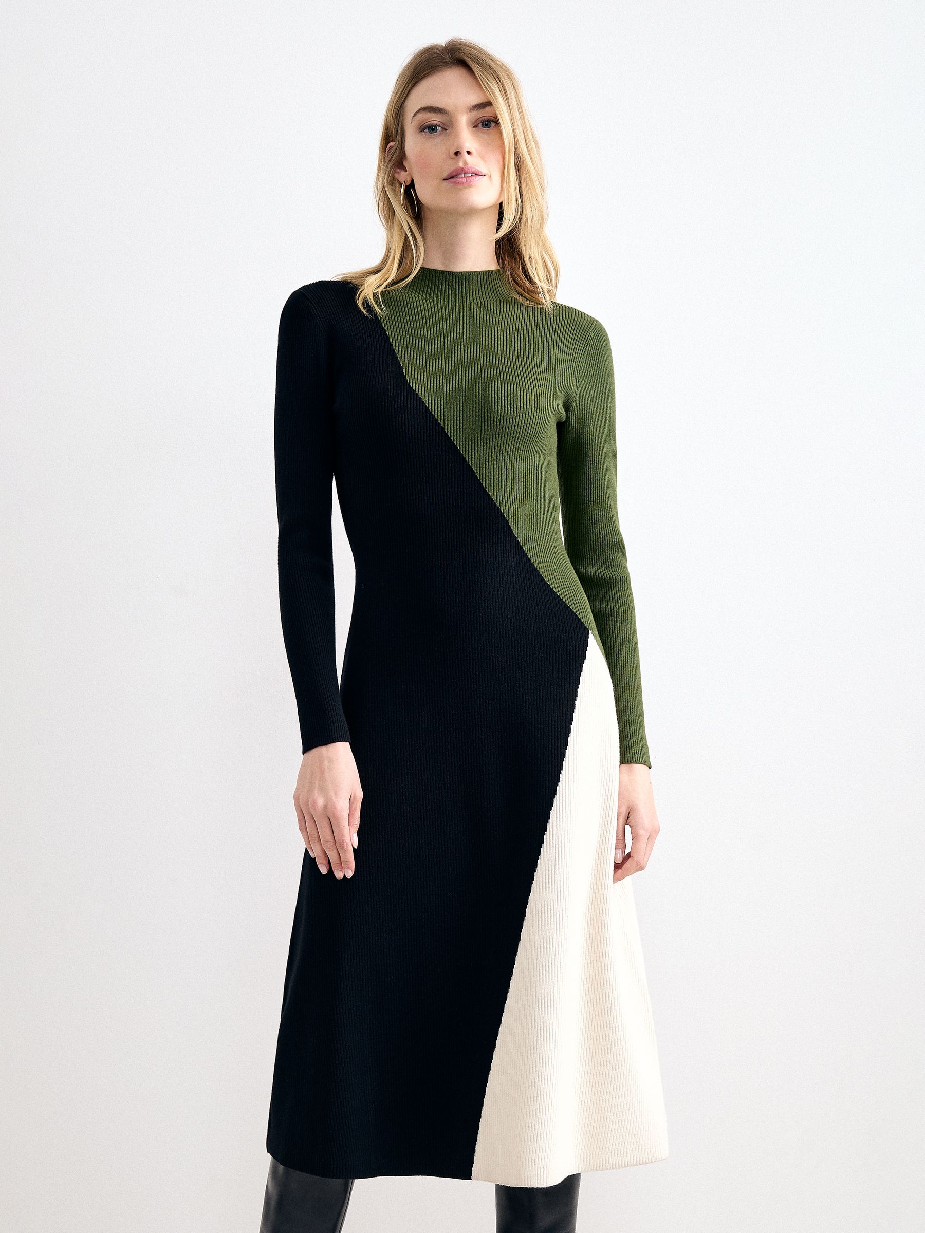 Phase Eight Women's Black Petite Julie Long Sleeve Knit Midi Dress In | : Size 18 - Image 1
