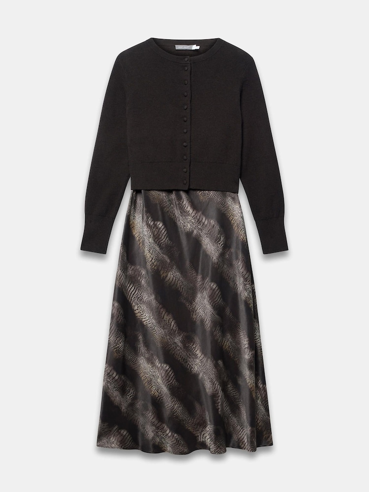 Brūna dzīvnieku apdruka - Mint Velvet Ultimate Multitasker Midi Dress - Attēls 1 no 2