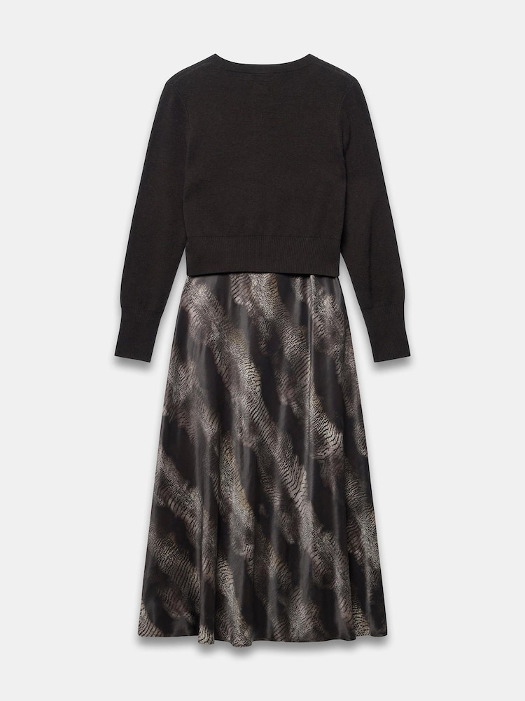 Brūna dzīvnieku apdruka - Mint Velvet Ultimate Multitasker Midi Dress - Attēls 2 no 2