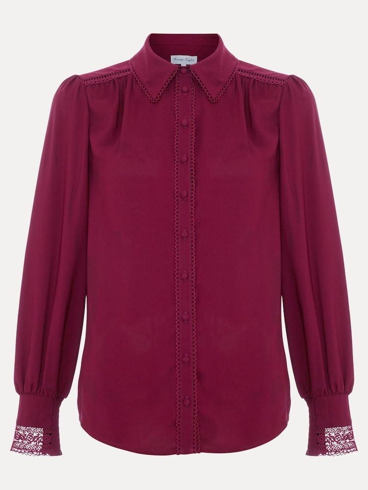 Phase Eight Red Uma Lace Shirt - Image 7 of 7