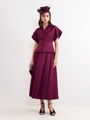 Phase Eight Red Sally Pleated Skirt - Image 1 of 8