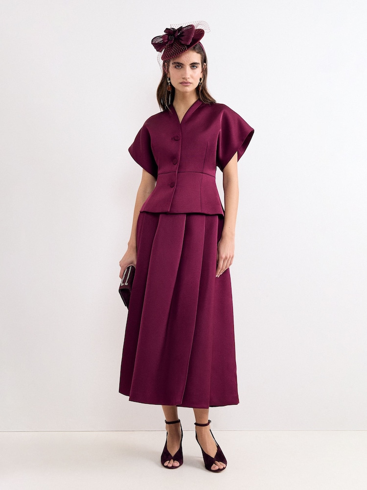 Phase Eight Red Sally Pleated Skirt - Image 1 of 8 Phase Eight Red Sally Pleated Skirt - Image 1 of 8