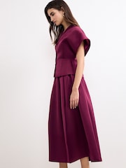 Phase Eight Red Sally Pleated Skirt - Image 5 of 8