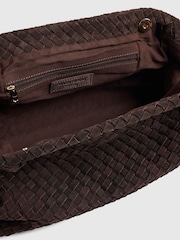 River Island Brown Suede Woven Clutch Bag - Image 6 of 6