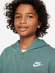 Nike Green Club Fleece Zip Through Hoodie - Image 3 of 3