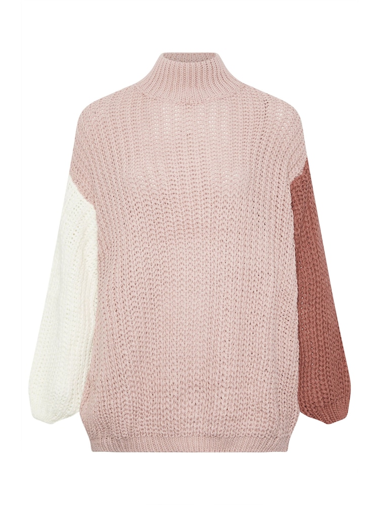 Yours Curve Natural Colour Block Knitted Jumper - Image 5 of 5 Yours Curve Natural Colour Block Knitted Jumper - Image 5 of 5