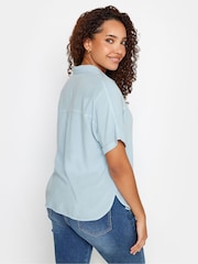 M&Co Blue Chambray Short Sleeve Shirt - Image 2 of 5
