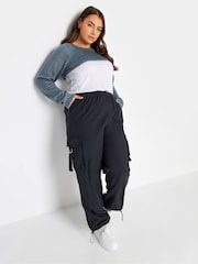 Yours Curve Blue Raglan Armwarmer Jumper - Image 3 of 4