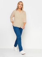M&Co Cream Button Up Long Sleeve Shirt - Image 2 of 4