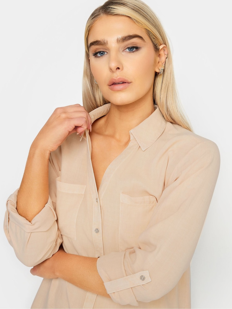 M&Co Cream Button Up Long Sleeve Shirt - Image 4 of 4