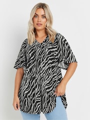 Yours Curve Black Spot Print Swing Top - Image 1 of 5