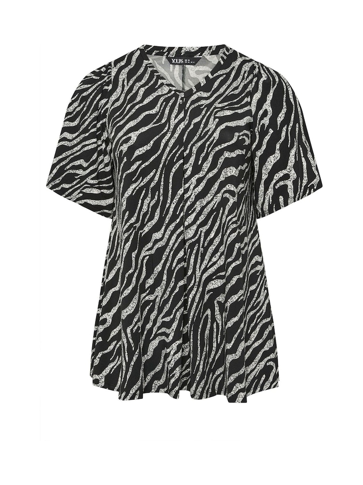 Yours Curve Black Spot Print Swing Top - Image 5 of 5