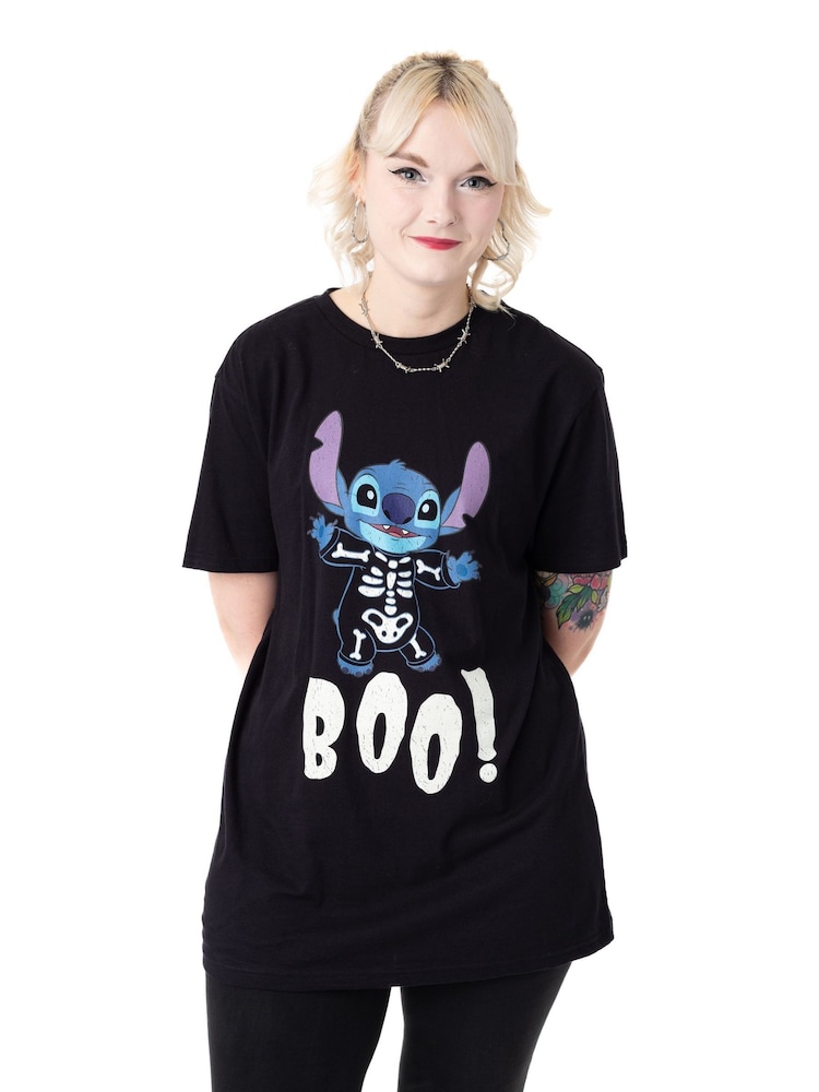 Vanilla Underground Black Disney Lilo & Stitch Boo Short Sleeved T-Shirt - Image 2 of 8 Vanilla Underground Black Disney Lilo & Stitch Boo Short Sleeved T-Shirt - Image 2 of 8