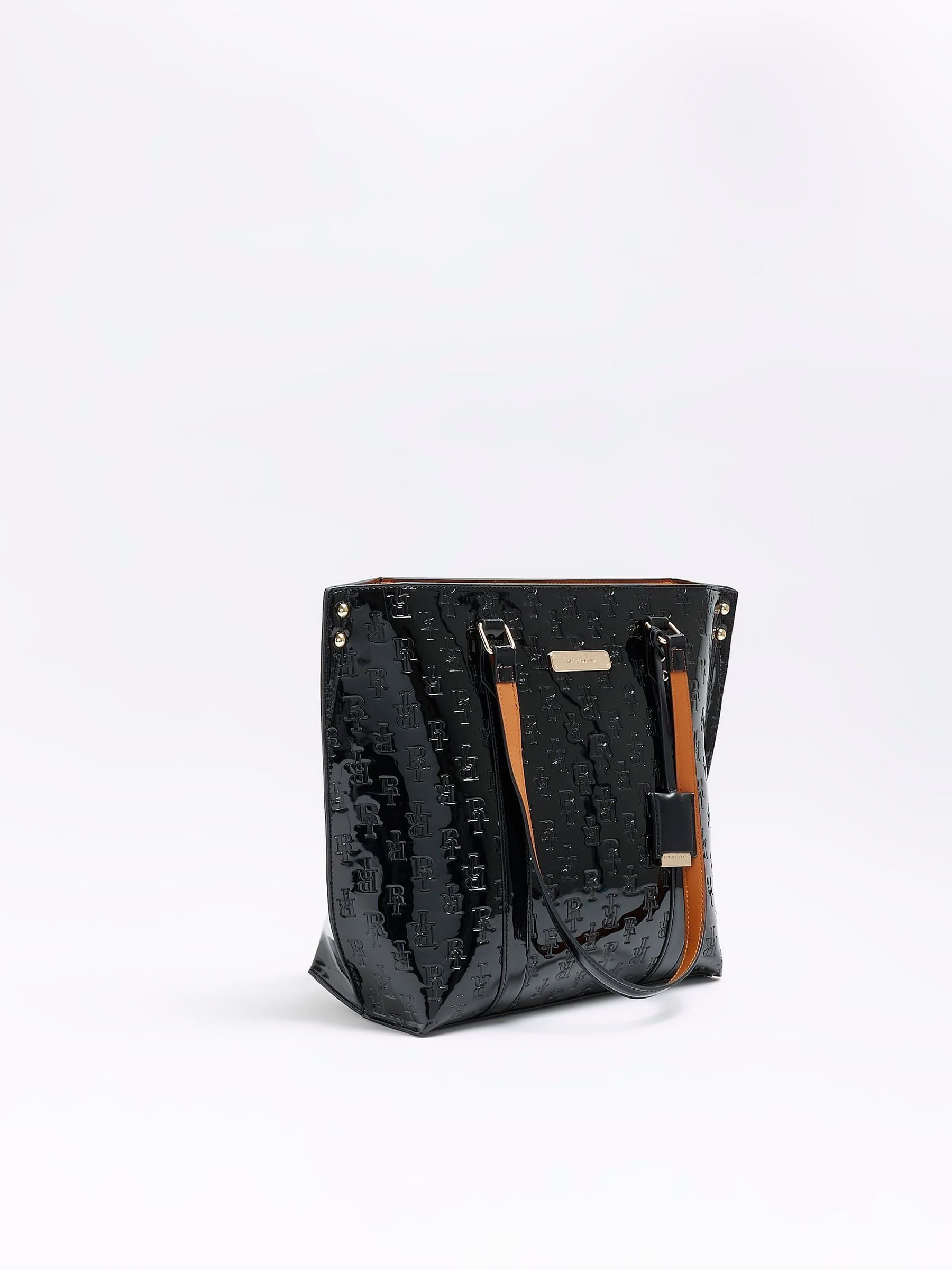 Buy River Island Black Monogram Pinch Shopper Bag from Next Luxembourg