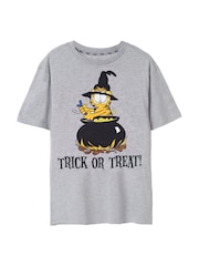 Vanilla Underground Grey Garfield Trick Or Treat Short Sleeved T-Shirt - Image 1 of 5