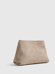 River Island Cream Suede Woven Clutch Bag - Image 3 of 6