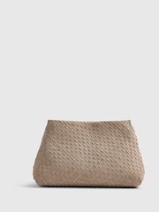 River Island Cream Suede Woven Clutch Bag - Image 5 of 6