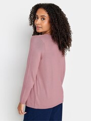 M&Co Pink Petite Knitted Button Down Cardigan - Image 3 of 4