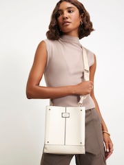 River Island Cream Panelled Triple Compartment Bag - Image 1 of 6