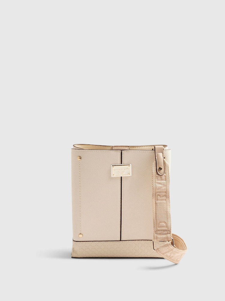 River Island Cream Panelled Triple Compartment Bag - Image 2 of 6 River Island Cream Panelled Triple Compartment Bag - Image 2 of 6