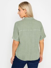 M&Co Green Chambray Short Sleeve Shirt - Image 2 of 4