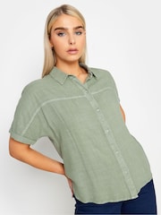 M&Co Green Chambray Short Sleeve Shirt - Image 3 of 4