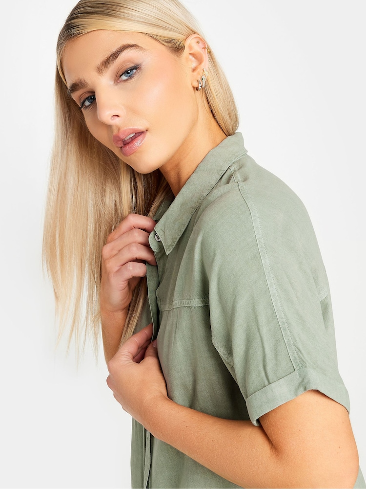 M&Co Green Chambray Short Sleeve Shirt - Image 4 of 4
