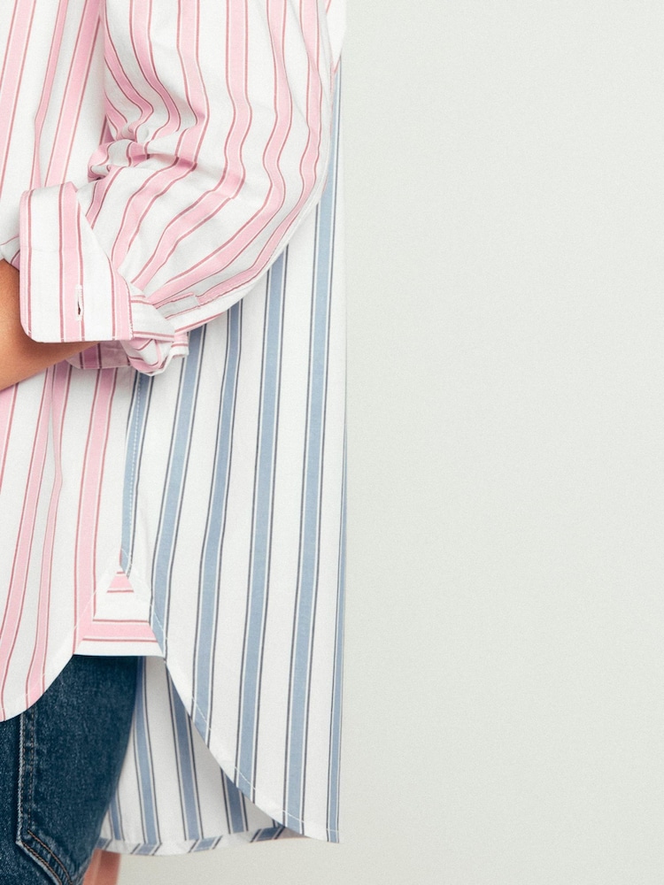 Boden Pink Stripe Sienna Relaxed Cotton Shirt - Image 2 of 6