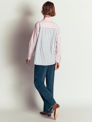 Boden Pink Stripe Sienna Relaxed Cotton Shirt - Image 3 of 6
