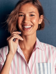 Boden Pink Stripe Sienna Relaxed Cotton Shirt - Image 5 of 6