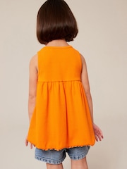 Oranžna - Rebrasta majica brez rokavov Peplum (3 mesecev-7 let) - Slika 3 iz 7