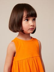 Oranžna - Rebrasta majica brez rokavov Peplum (3 mesecev-7 let) - Slika 4 iz 7