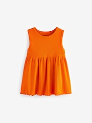 Oranžna - Rebrasta majica brez rokavov Peplum (3 mesecev-7 let) - Slika 5 iz 7