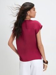 River Island Red Cupro Sleeveless Top - Image 2 of 4